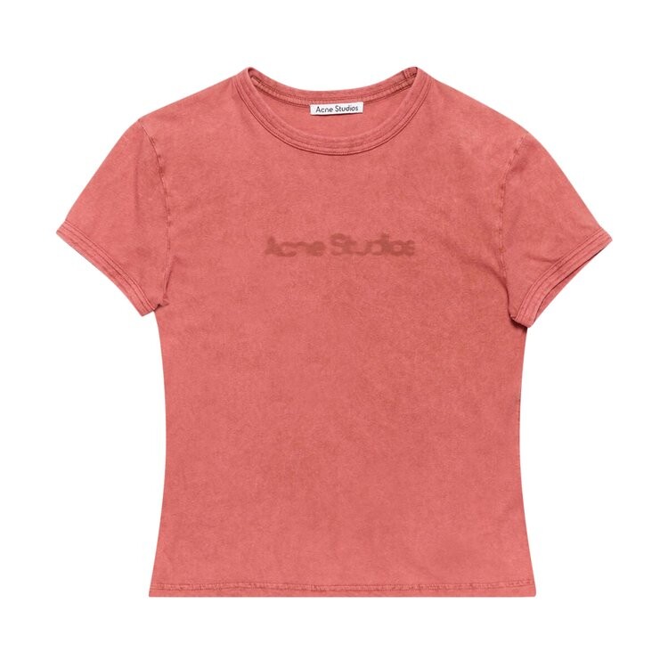

Футболка Acne Studios Blurred Logo T-Shirt, розовый