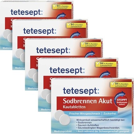 

Тетесепт, жевательные таблетки при острой изжоге, 20 таблеток Tetesept