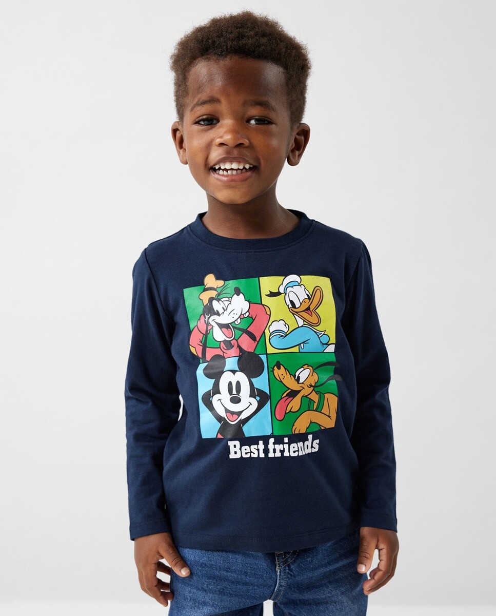 

Футболка для мальчика с длинными рукавами MICKEY & Friends name it, темно-синий