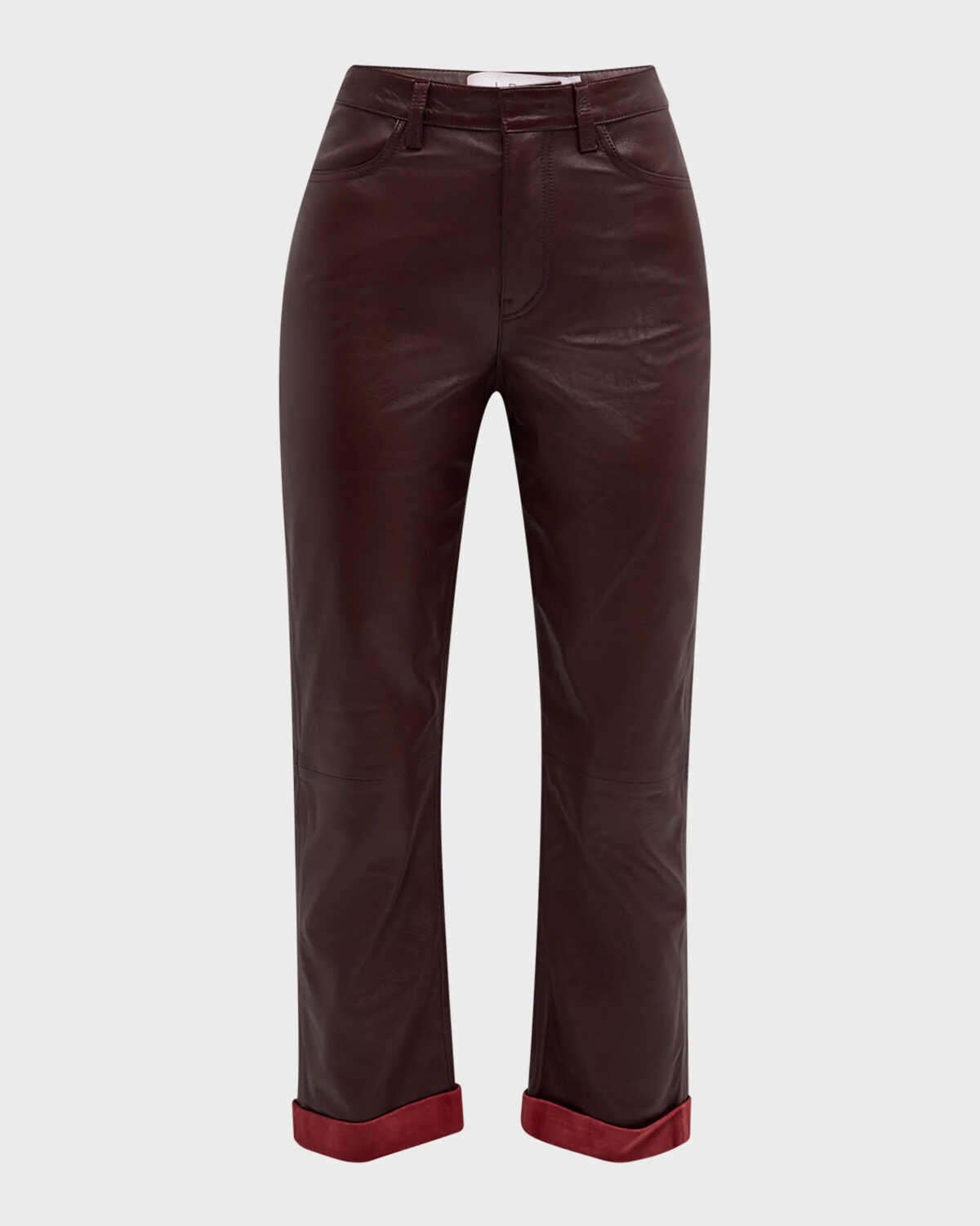 

Укороченные кожаные брюки Koiko Iro, цвет Burgundy