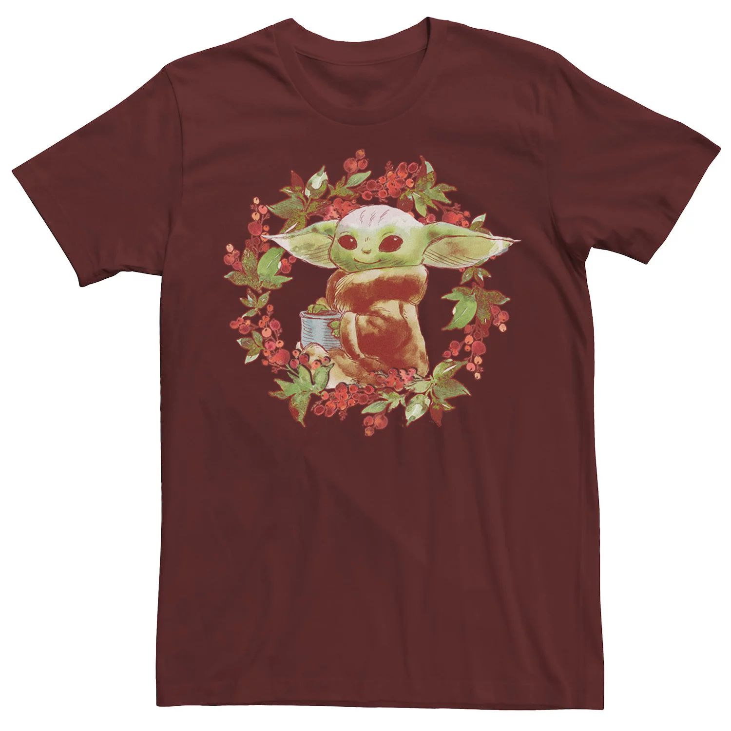 Мужская футболка с рождественским венком «Звездные войны», «Мандалорец» Licensed Character