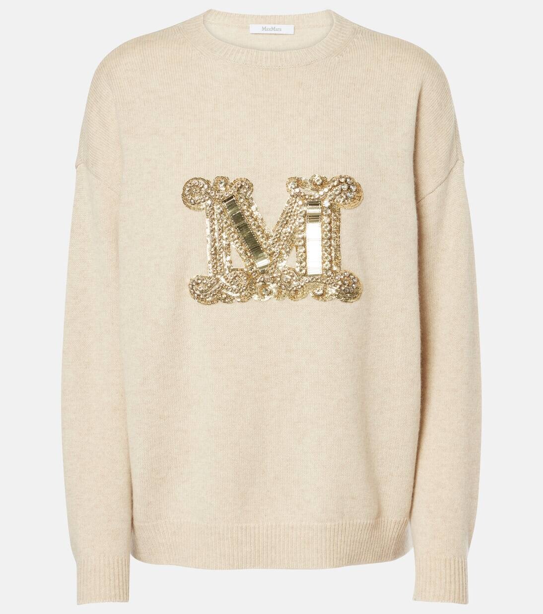 

Свитер из шерсти и кашемира с логотипом Max Mara, цвет m ricata