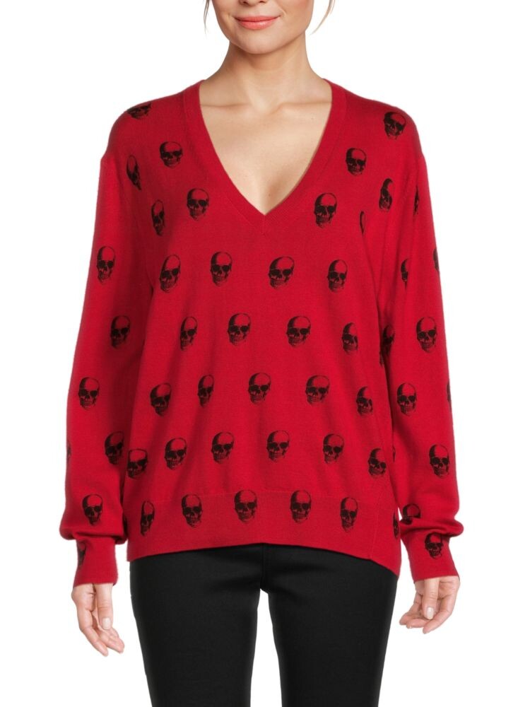 

Кашемировый свитер с принтом черепа Skull Cashmere, цвет Siren Black