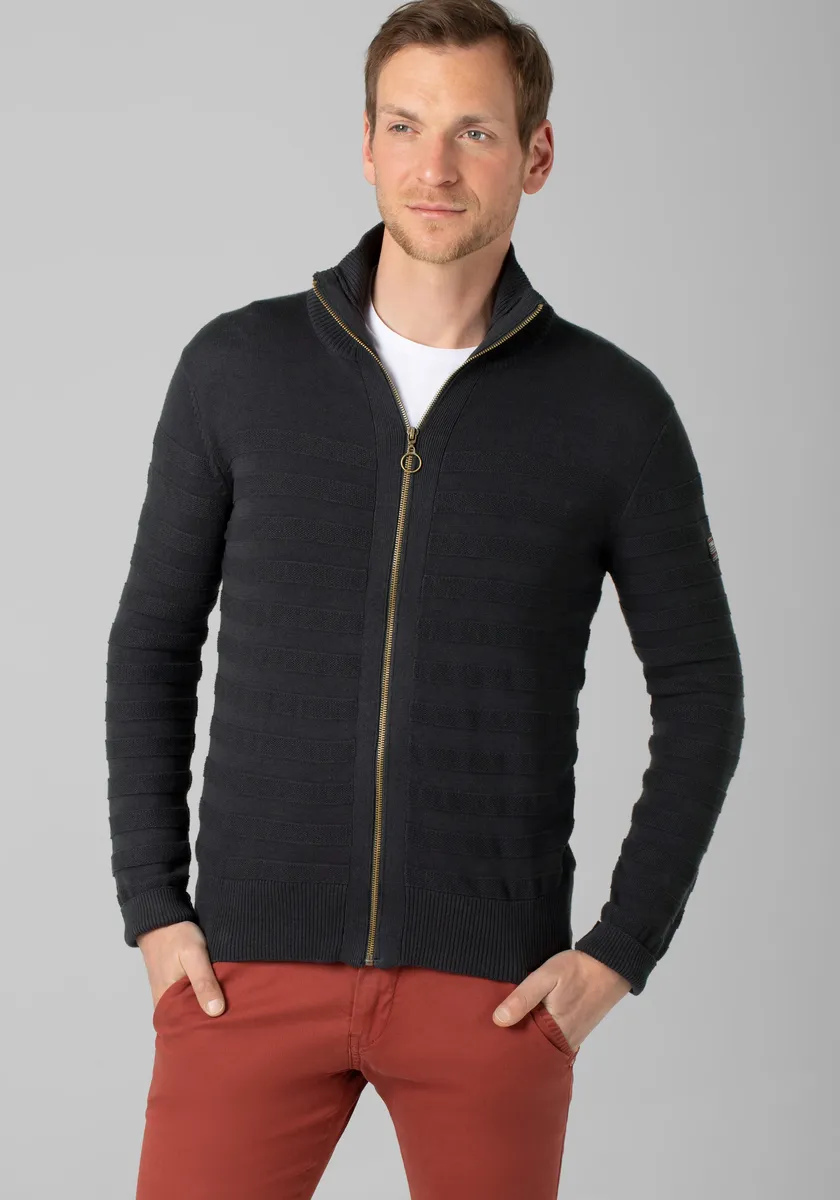 

Вязаный свитер TIMEZONE "Tonal Striped Jacket", черный
