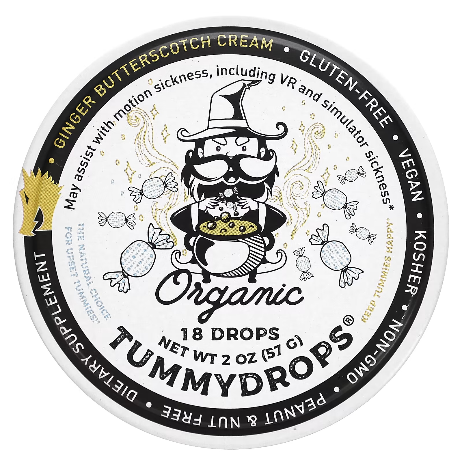 Крем Tummydrops с имбирем и ириской, 18 капель tummydrops органическая зимняя ваниль со специями и имбирем юдзу 18 капель 57 г 2 унции