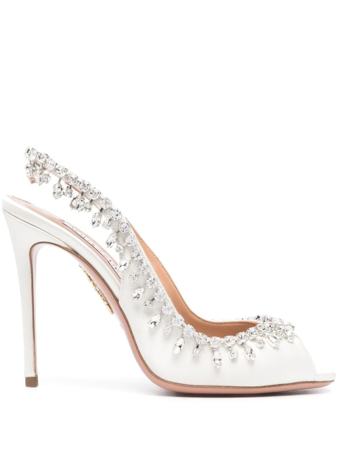 

Aquazzura босоножки Temptation 105 с кристаллами, белый