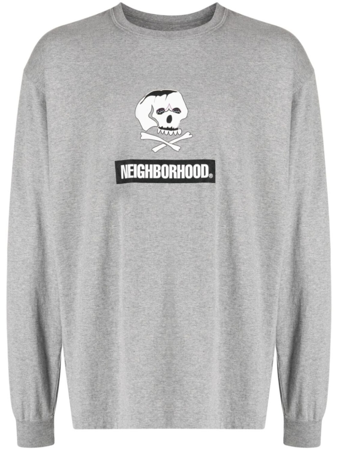 

Neighborhood футболка Skull с вышитым логотипом, серый