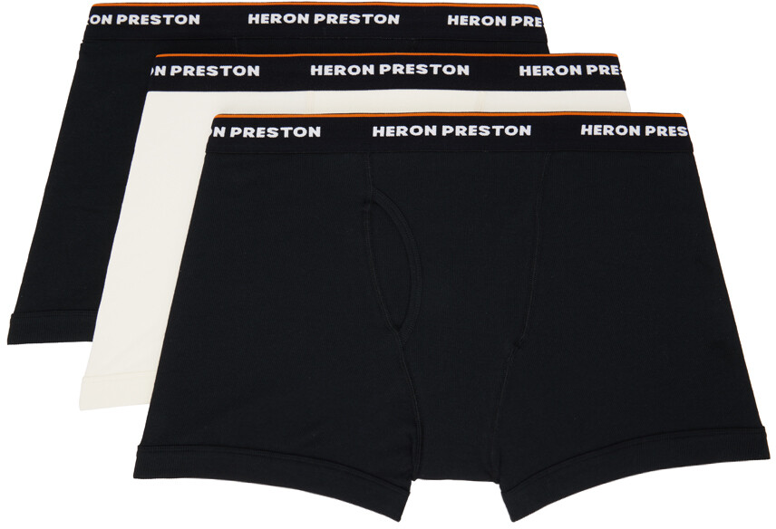 

Комплект из трех черно-белых боксеров Heron Preston