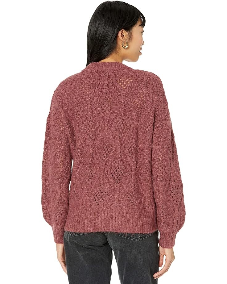 

Свитер Madewell Cayden Pointelle Balloon-Sleeve Pullover Sweater, цвет Heather Tulip