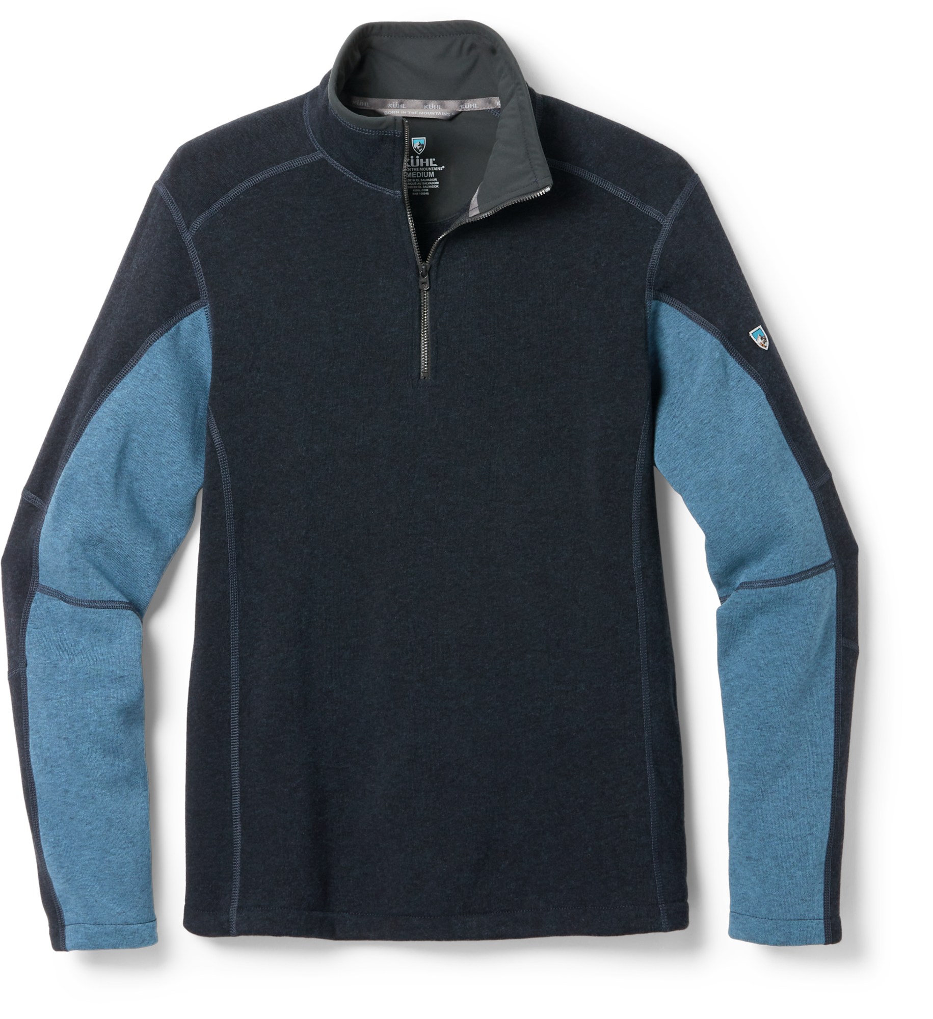 свитер kilmington quarter zip jumper belstaff цвет mineral green Флисовый свитер с молнией в четверть Revel — мужской KUHL, синий