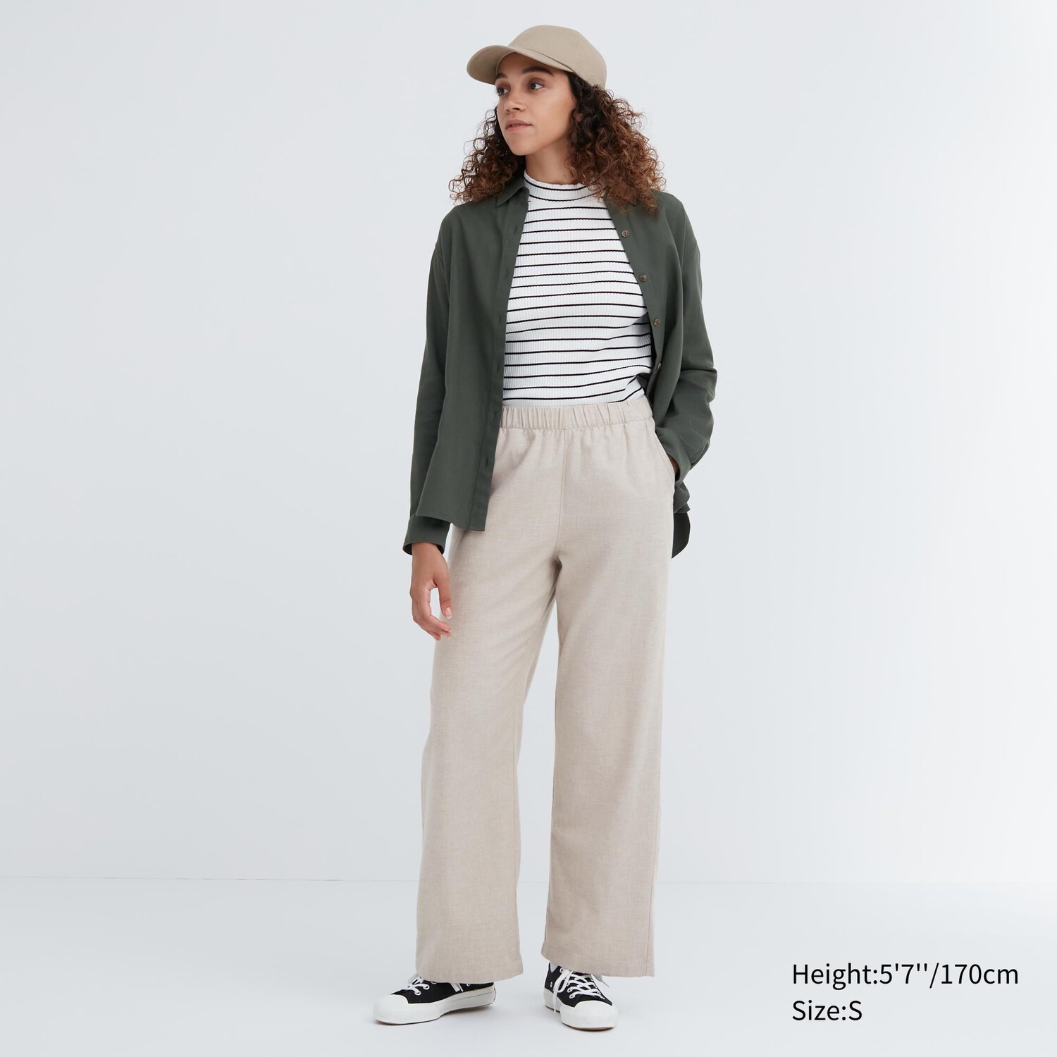 

Брюки UNIQLO с начесом, бежевый