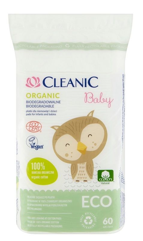 цена Ватные диски Cleanic Baby Organic, 60 шт