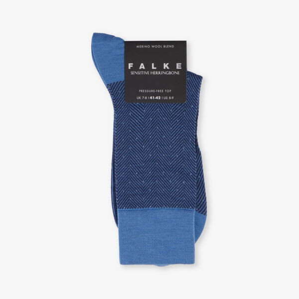 

Носки из смесовой шерсти вязки "елочкой" Falke, синий
