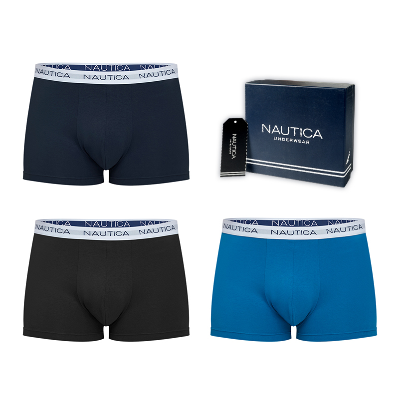 

Nautica Underwear Мужские трусы, Черный + Голубое озеро + Глубокий синий океан