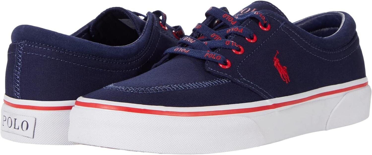 

Кроссовки Faxon X Low-Top Canvas Sneaker Polo Ralph Lauren, цвет Newport Navy/RL2000 Red