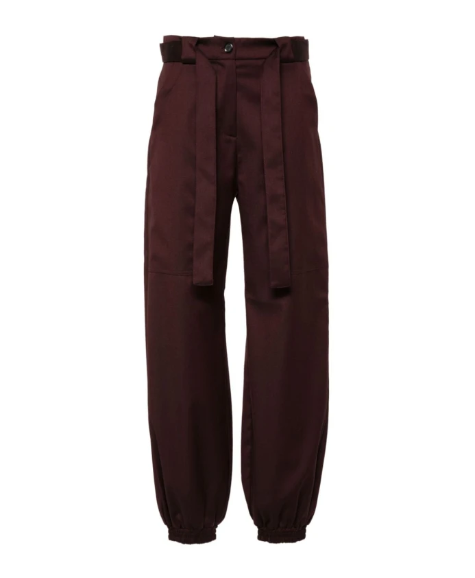 

Бордоские брюки из смесовой шерсти Pinko, красный
