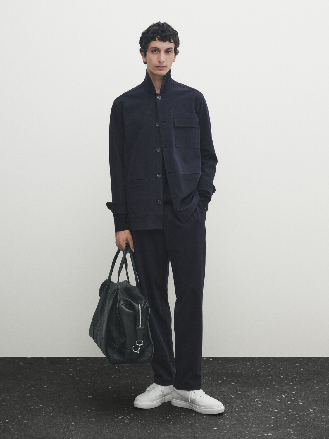 

Брюки из полухлопка коорд Massimo Dutti, темно-синий