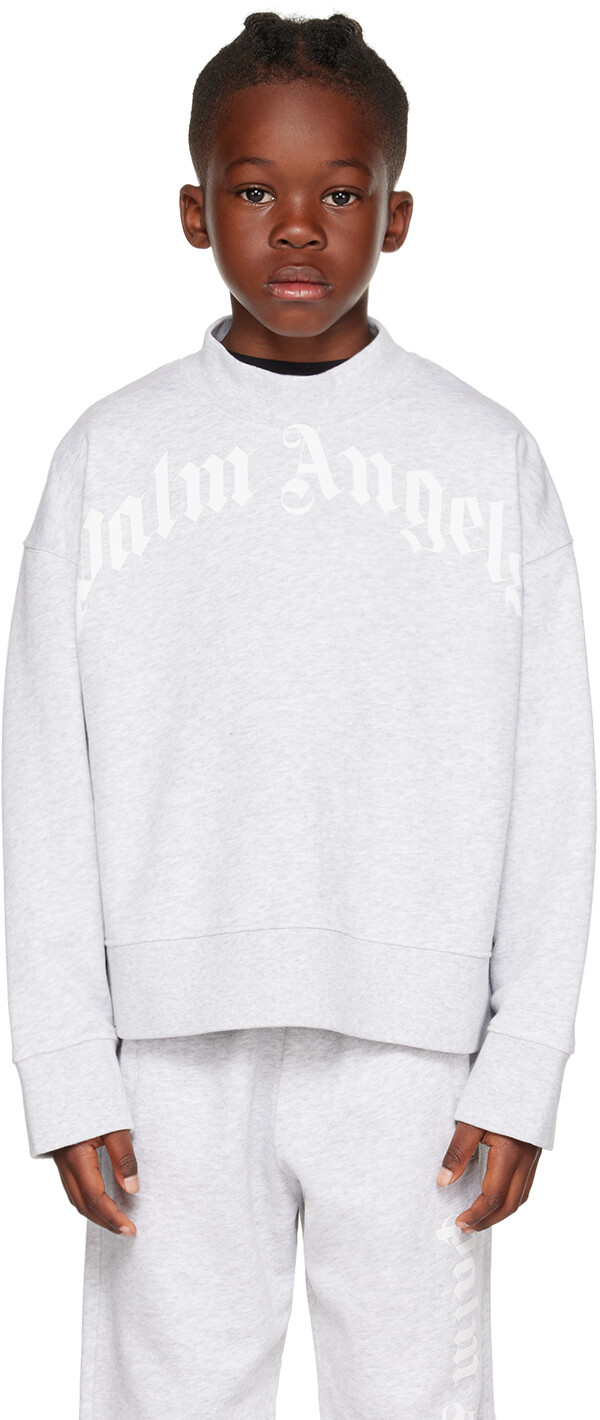 

Серый детский свитшот с принтом Palm Angels Kids