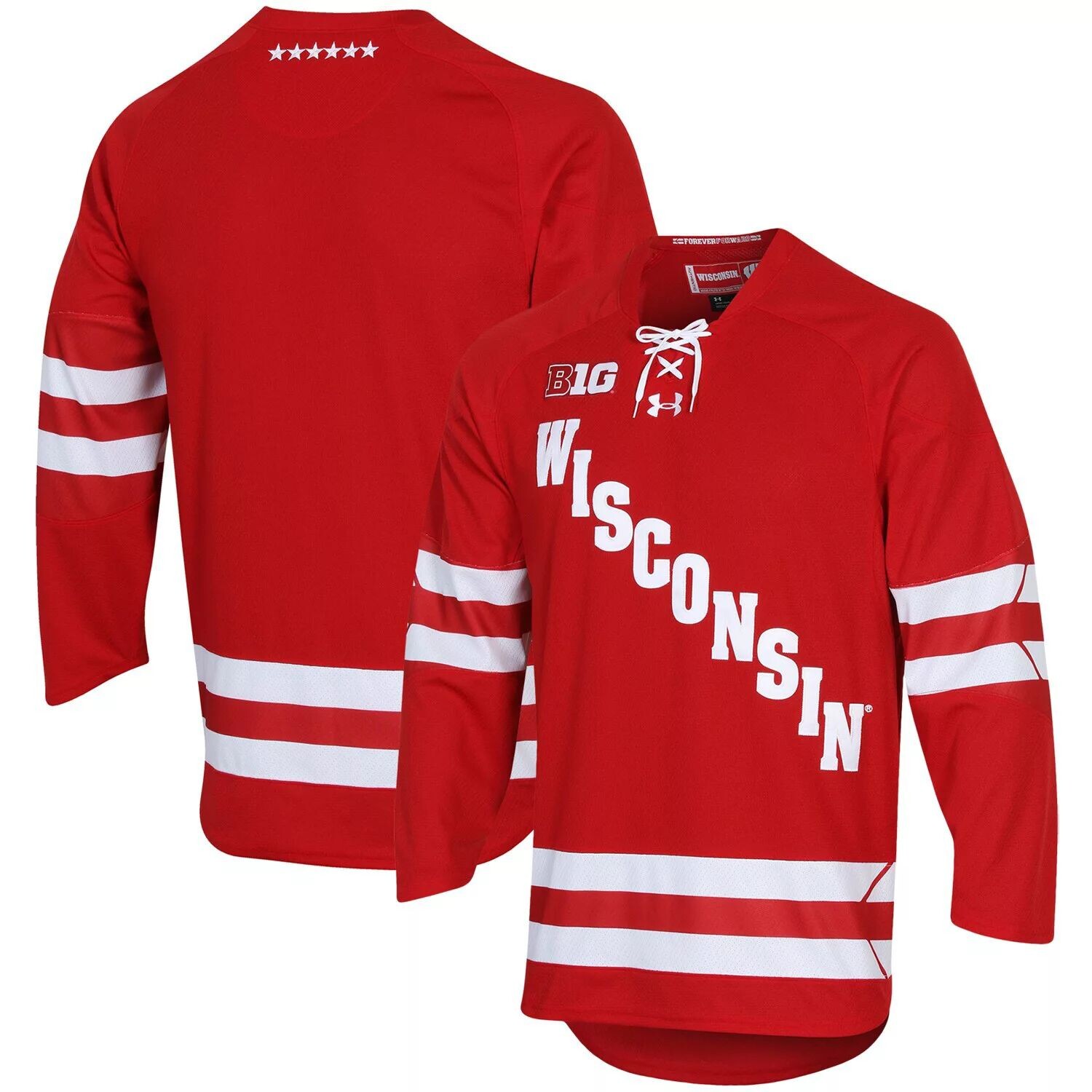 

Мужская хоккейная майка Under Armour Red Wisconsin Badgers UA реплика