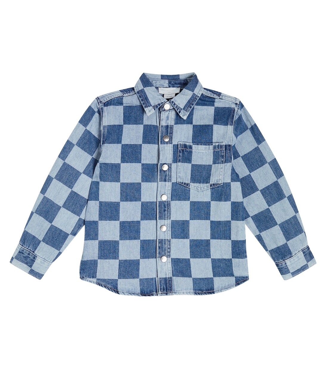 

Джинсовая рубашка в клетку Stella McCartney Kids, синий