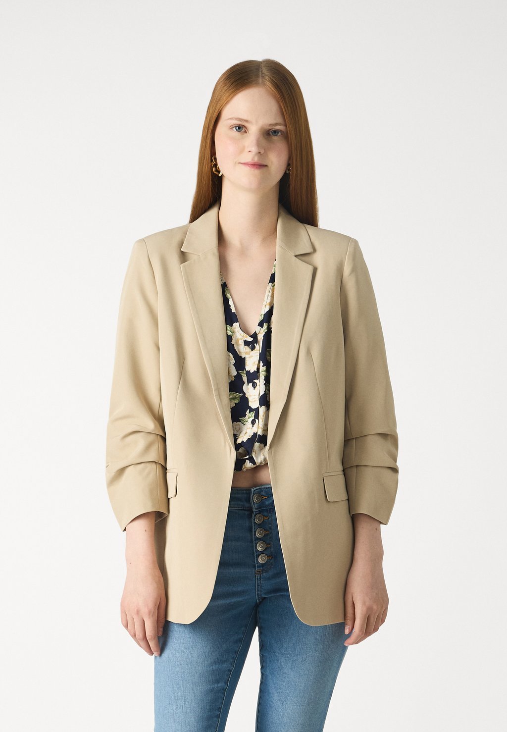 

Блейзер PCBOSELLA 3/4 SLEEVES BLAZER Pieces, бежевый