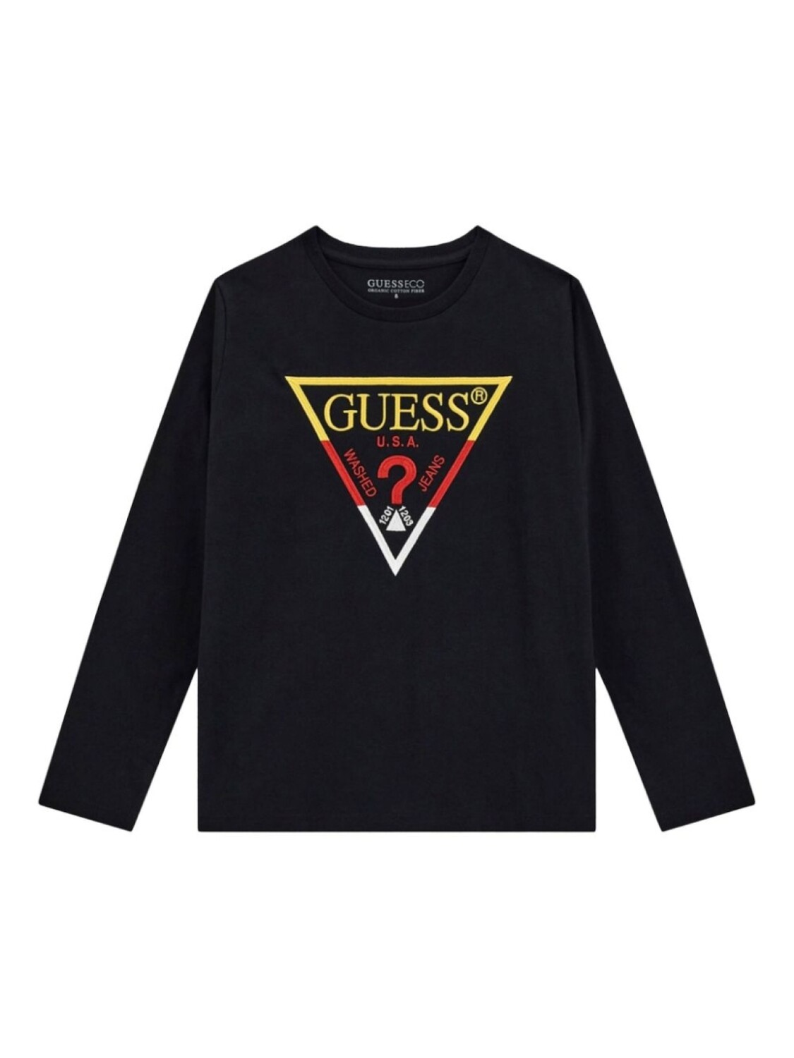 

Футболка с треугольным логотипом Guess kids, черный