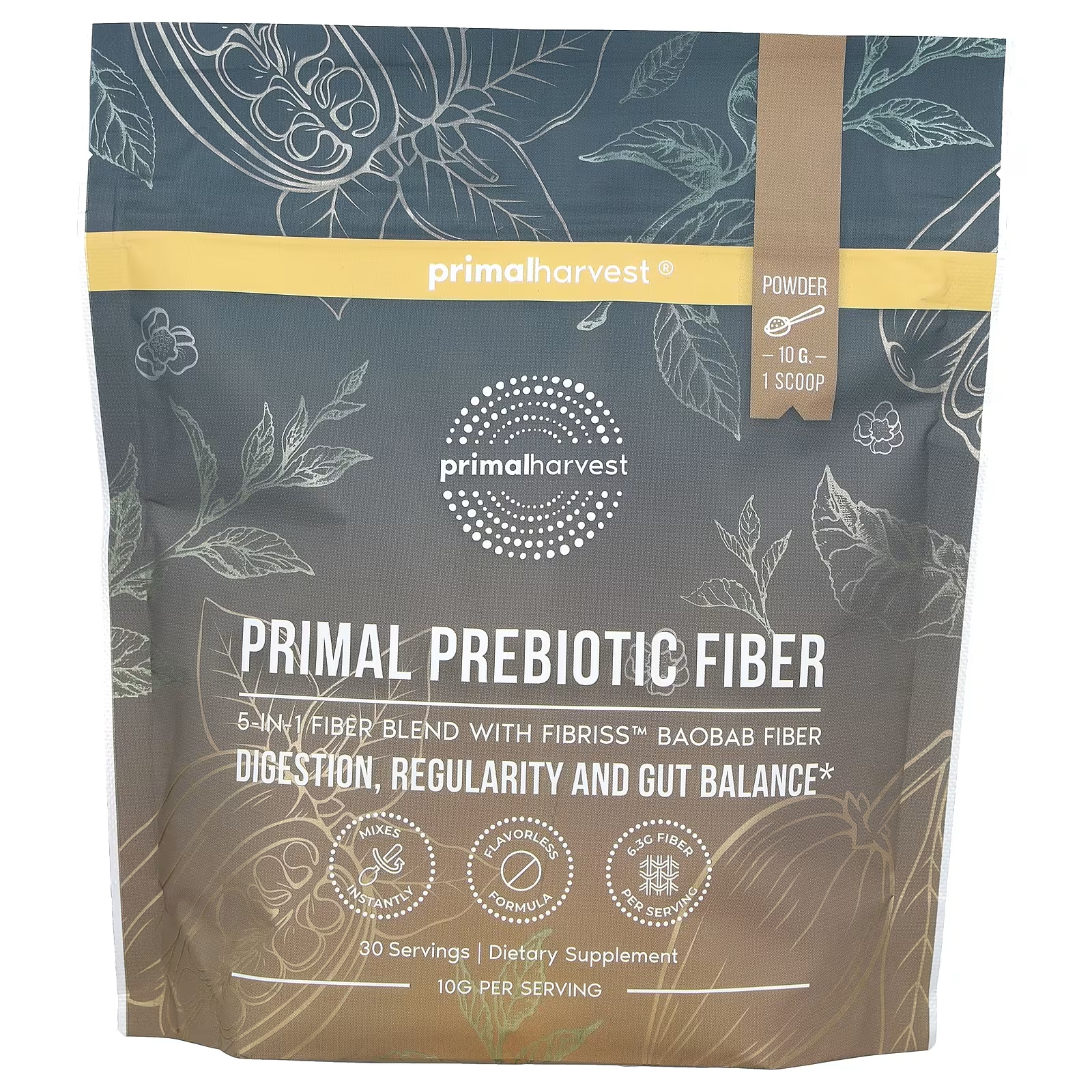 Пребиотическая клетчатка Primal Harvest Primal 5 в 1, 300 г коллаген primal harvest peptides 300 гр