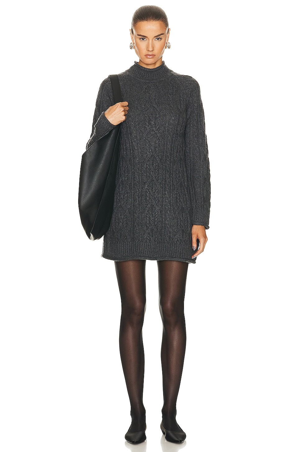 

Платье Loulou Studio Layo Turtleneck Cable Knit, цвет Anthracite Melange