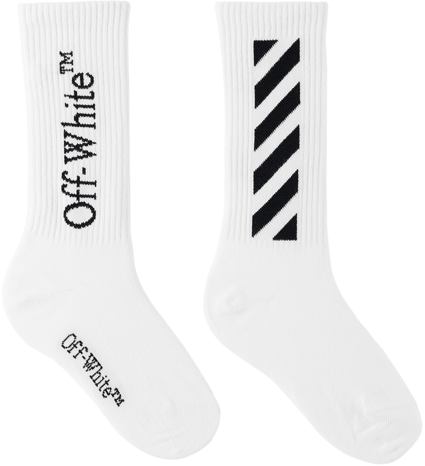 

Off-White Детские белые носки по диагонали