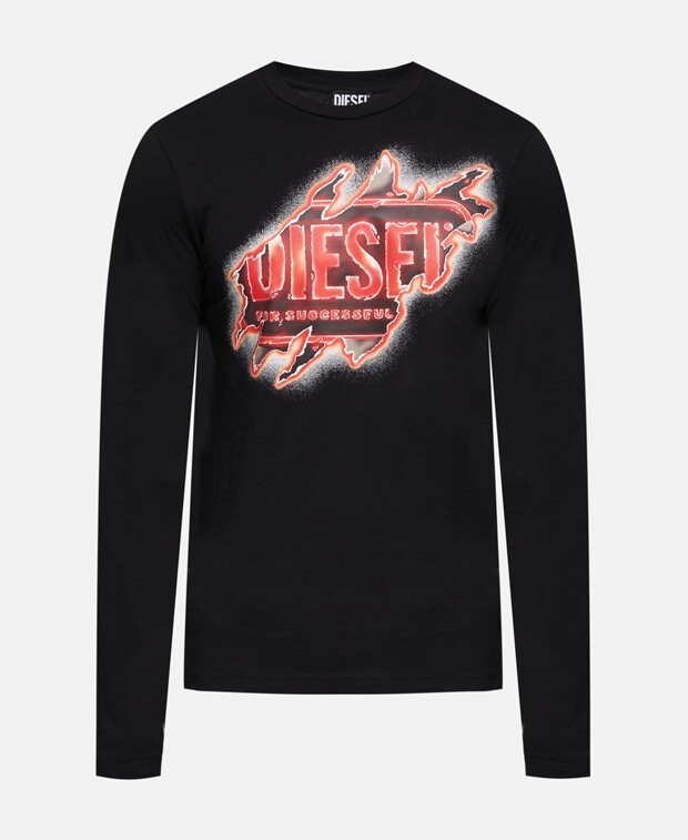 

Топ с длинными рукавами Diesel, черный