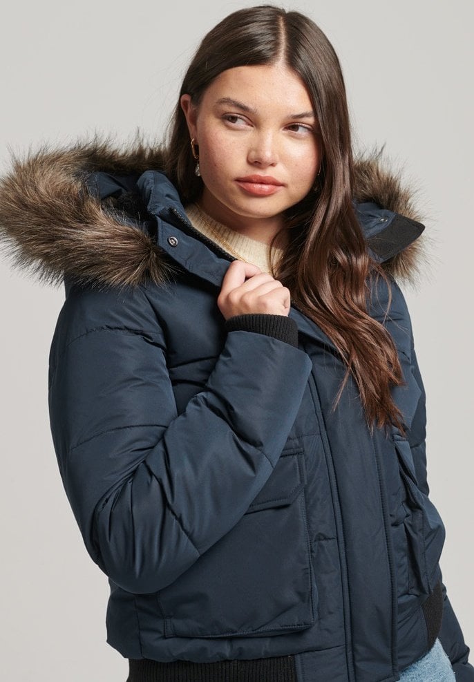 

Куртка зимняя Superdry Everest Ella, синий, Черный