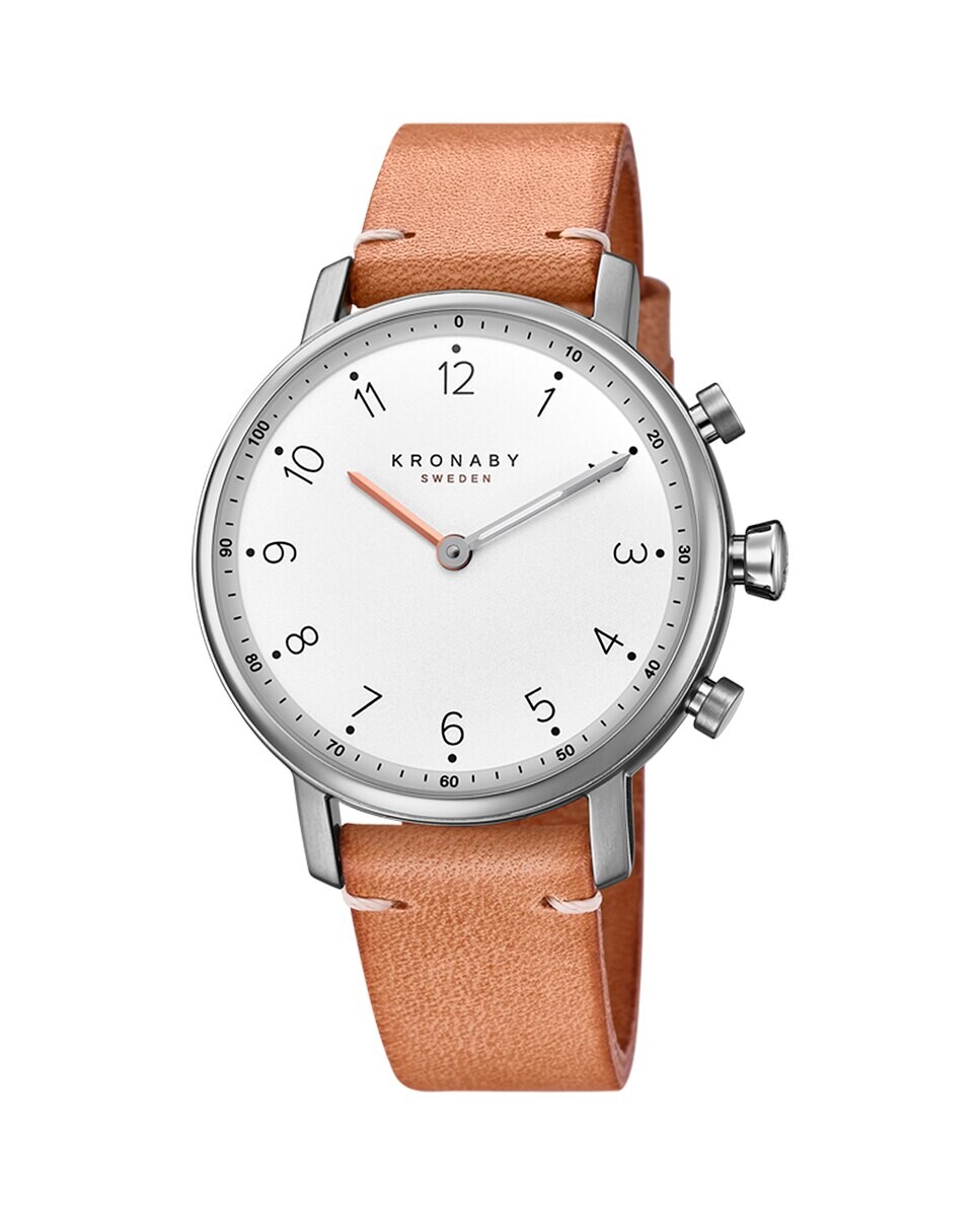 

S0712/1 Nord женские коричневые кожаные гибридные часы Kronaby, коричневый