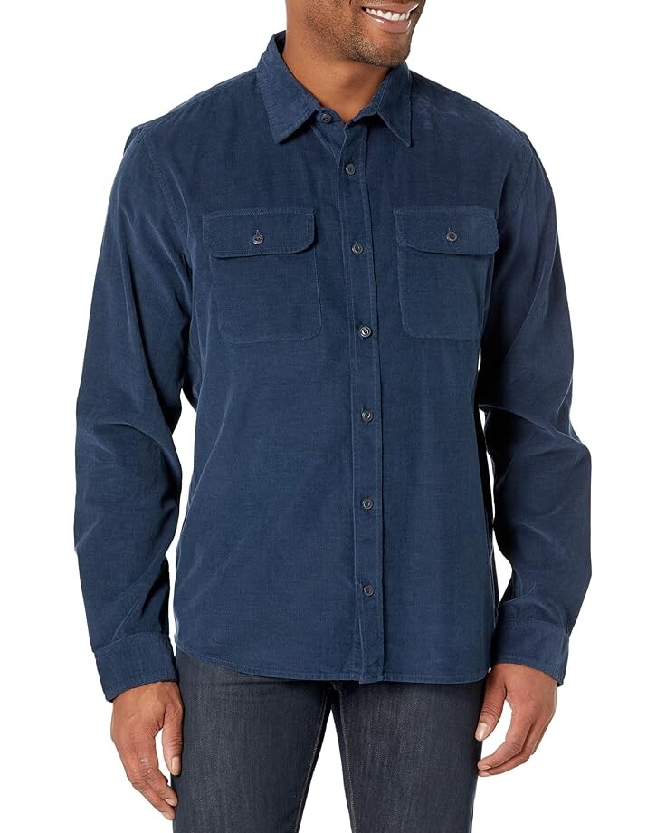 

Рубашка L.L.Bean Signature Microwale Corduroy, цвет Mariner Blue