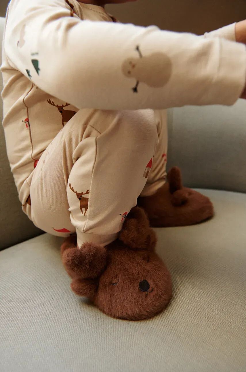 

Детские тапочки Liewood Aviaja Reindeer Slippers, коричневый