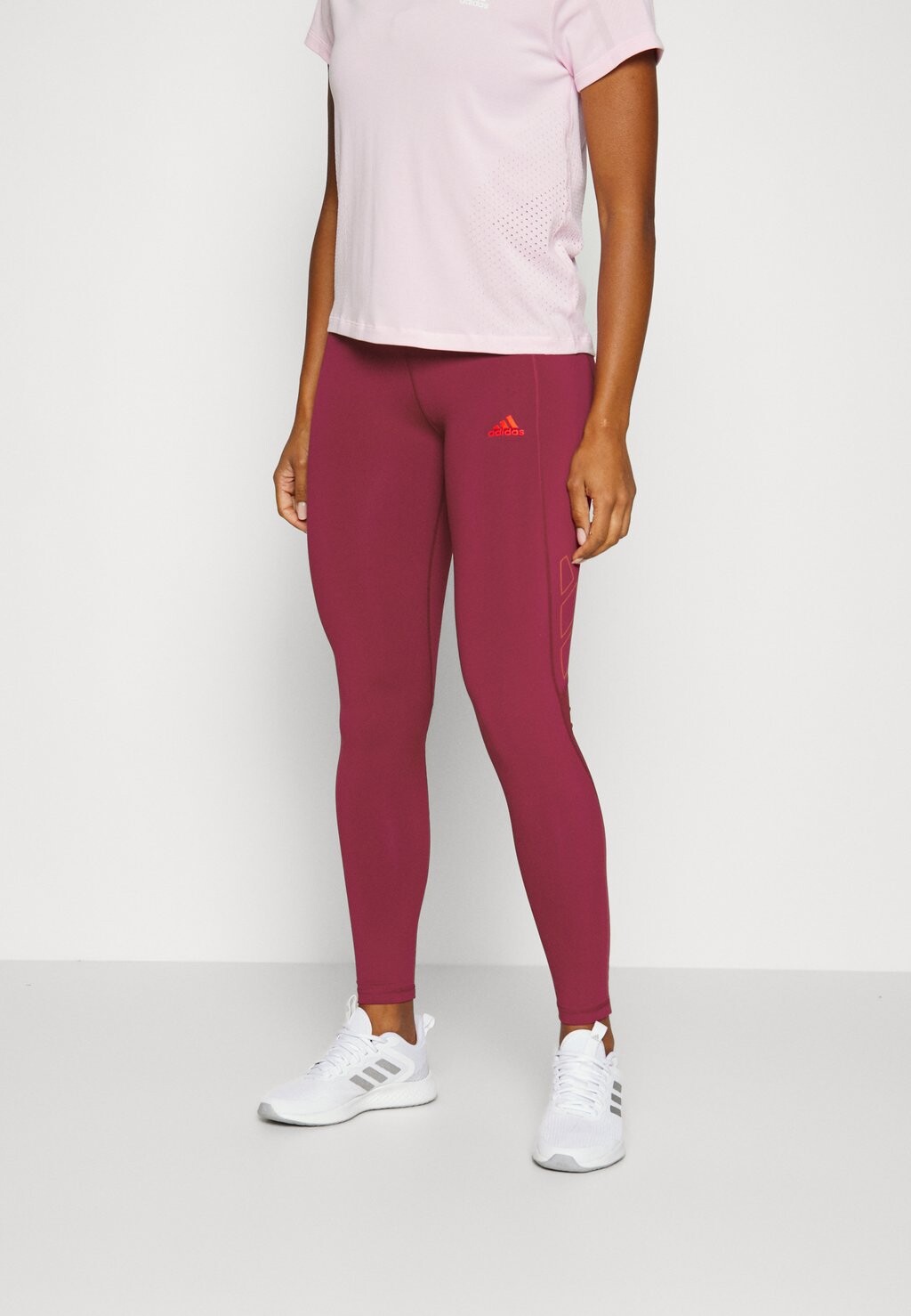 

Тайтсы Adidas, бордовый, Красный