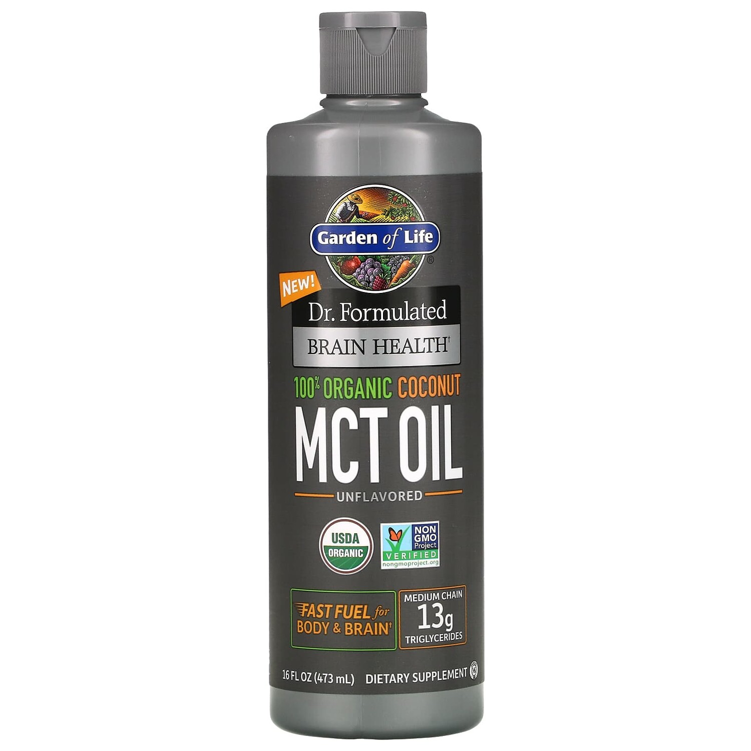 

Dr. Formulated, добавка для здоровья мозга, 100% органическое кокосовое масло со среднецепочечными триглицеридами, с нейтральным вкусом, 473 мл (16 жидк. унций), Garden of Life