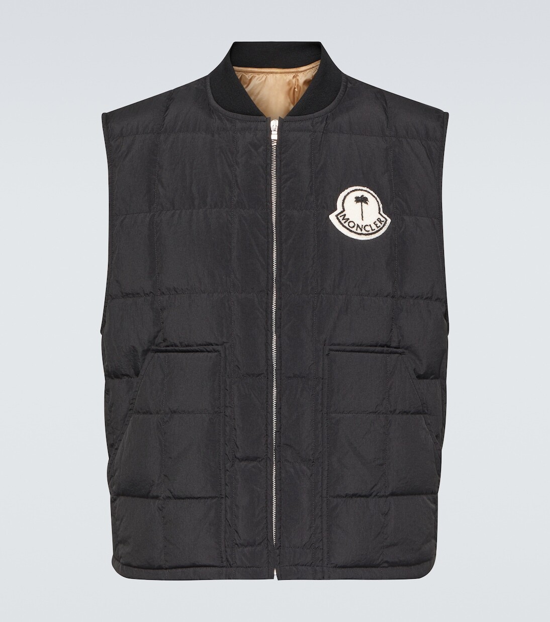 

Стеганый пуховик x palm angels Moncler Genius, черный