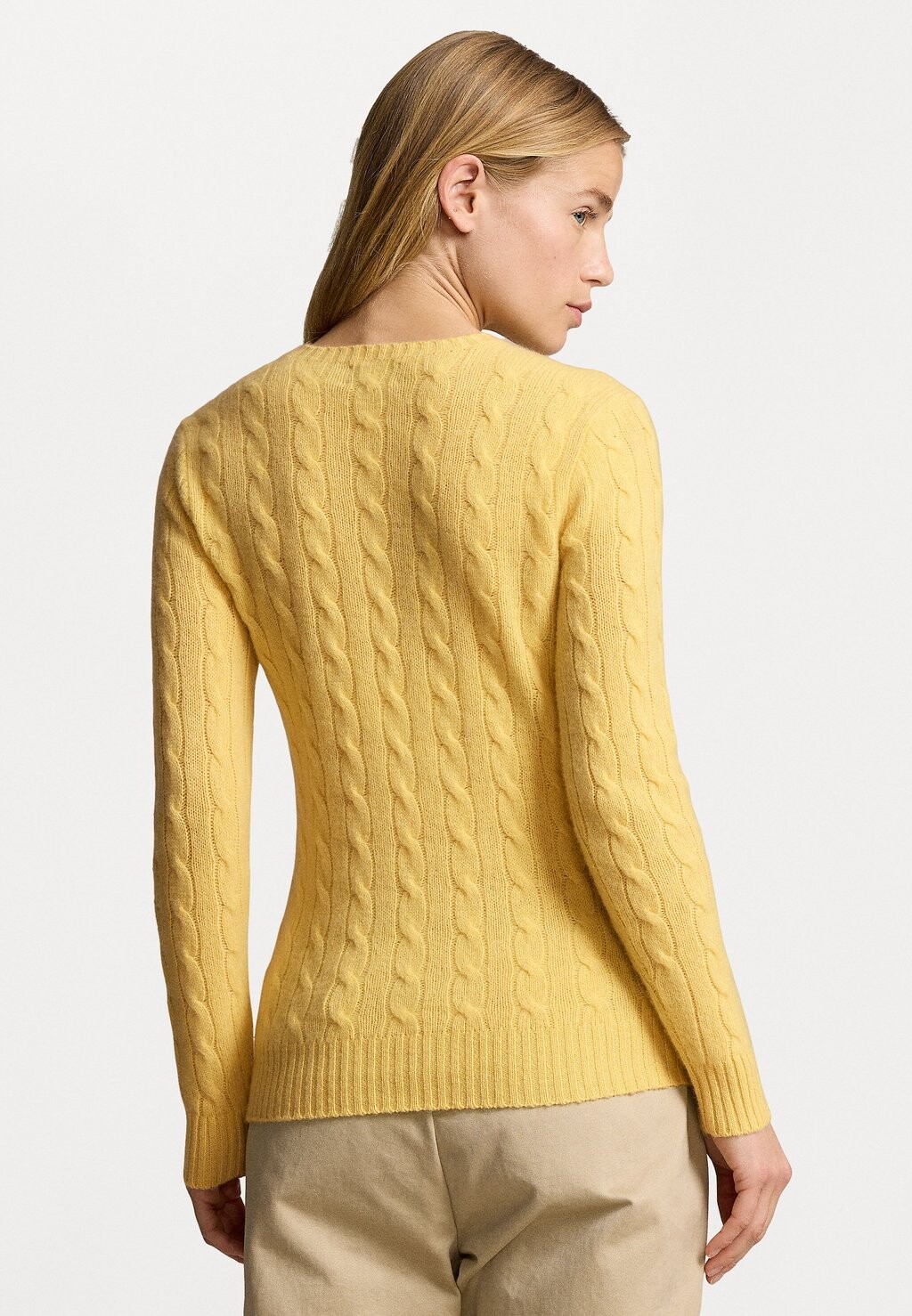 

Вязаный свитер CABLE KNIT WOOL CASHMERE JUMPER Ralph Lauren, желтый