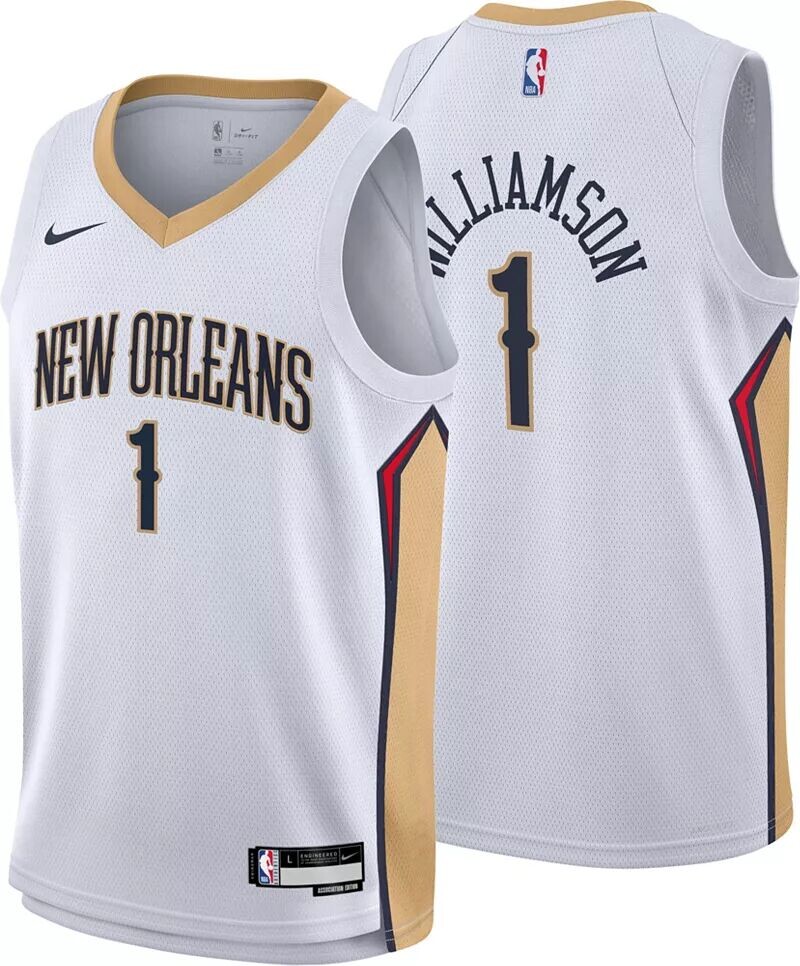 

Белая майка Nike Youth New Orleans Pelicans Зайона Уильямсона #1 Swingman