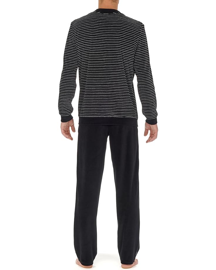 Пижамный комплект HOM Norman Velvet Homewear Set, цвет Black/White Stripes топ с длинными рукавами nmmalina stripe top noisy may цвет black stripes white stripes