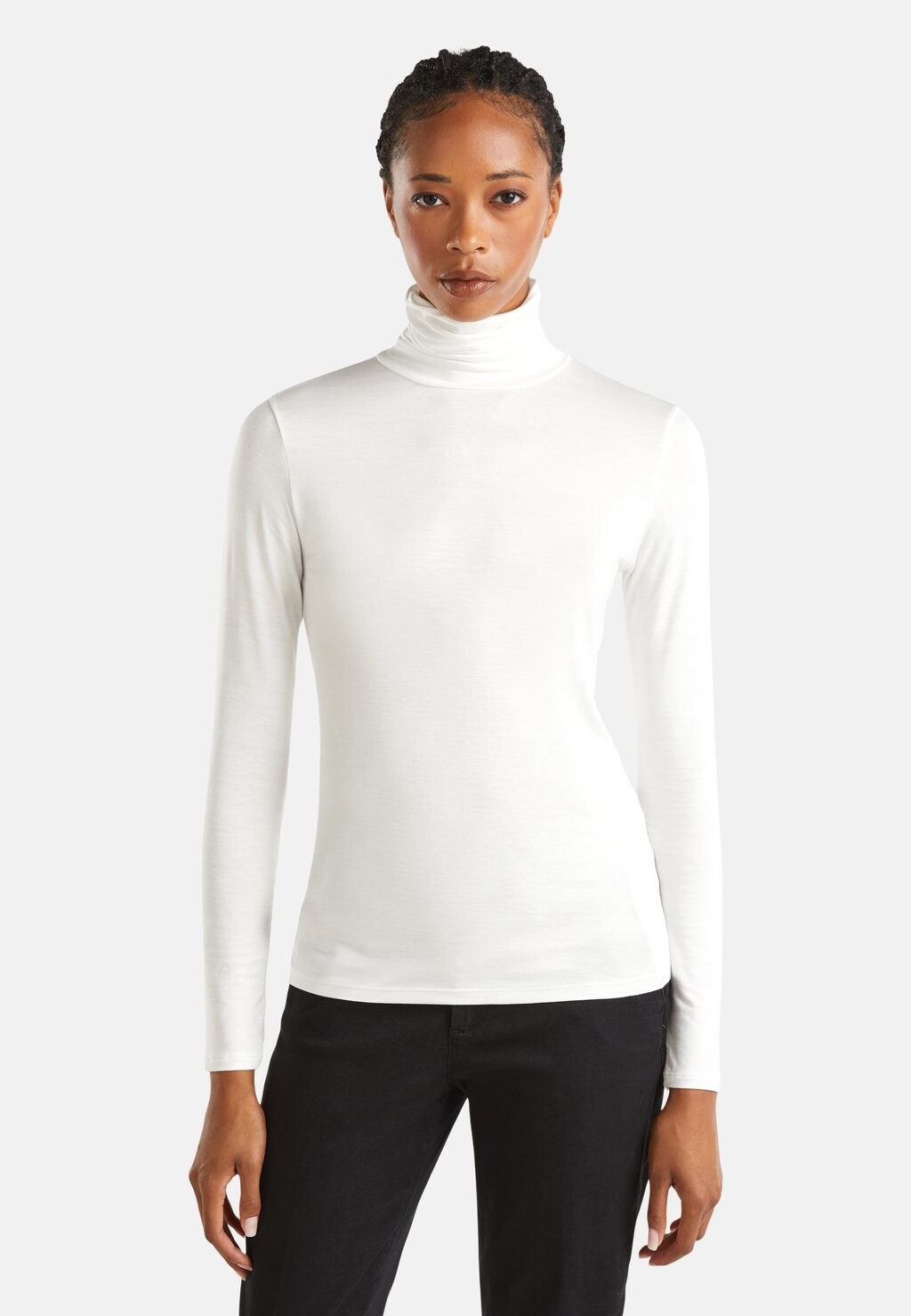 

Топ с длинными рукавами TURTLENECK IN STRETCH United Colors of Benetton, белый