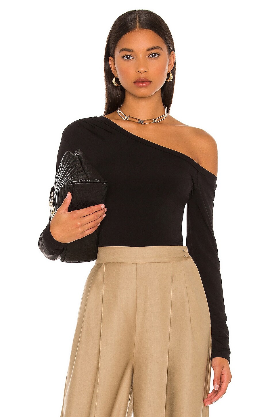 

Топ Lanston One Shoulder, черный