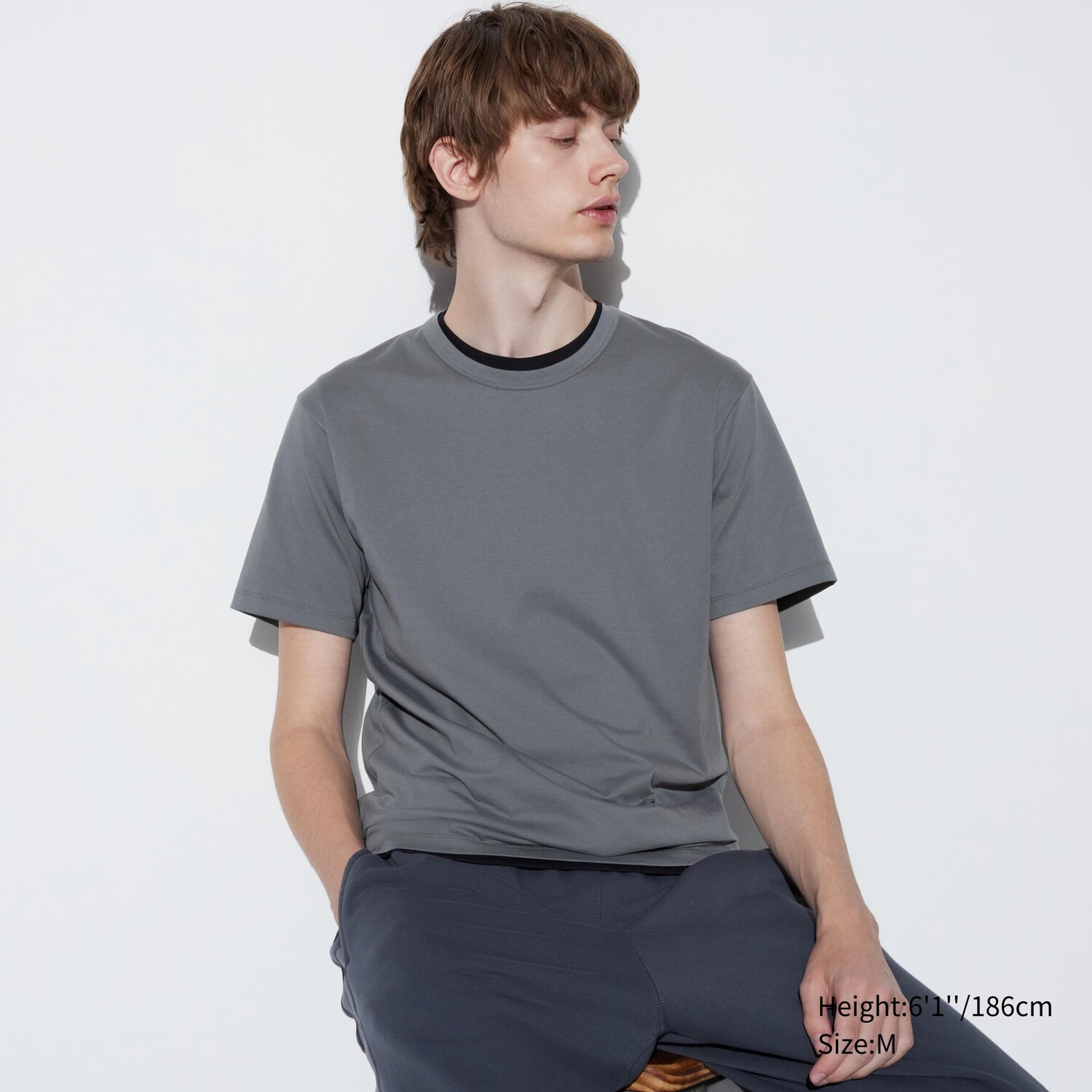 

Футболка хлопковая Uniqlo AIRism мужская, серый