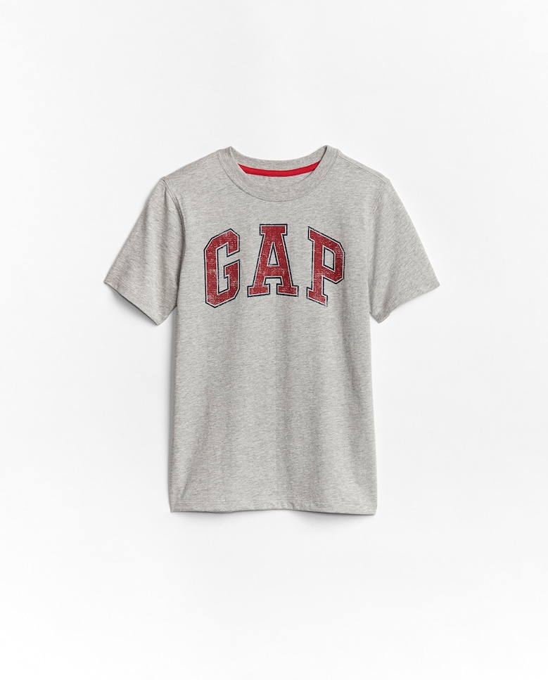 цена Футболка для мальчика с серым логотипом Gap, серый