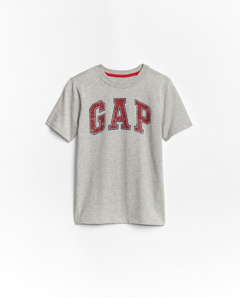 

Футболка для мальчика с серым логотипом Gap, серый