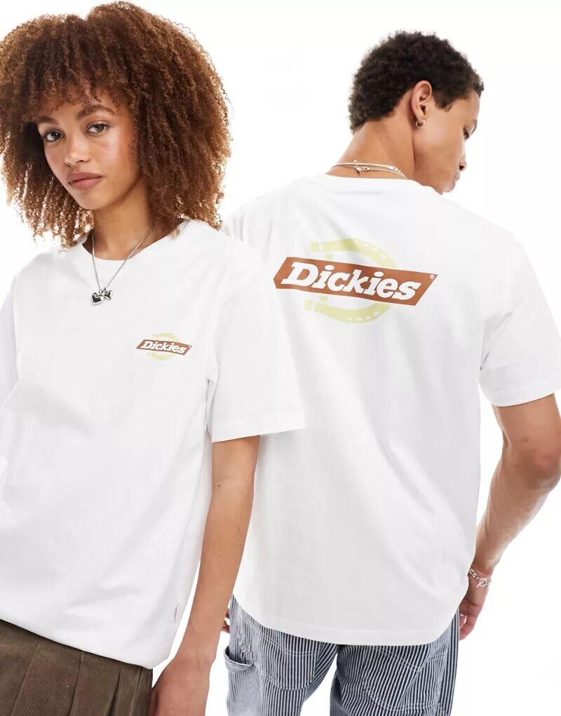 

Белая футболка с принтом на спине Dickies Ruston