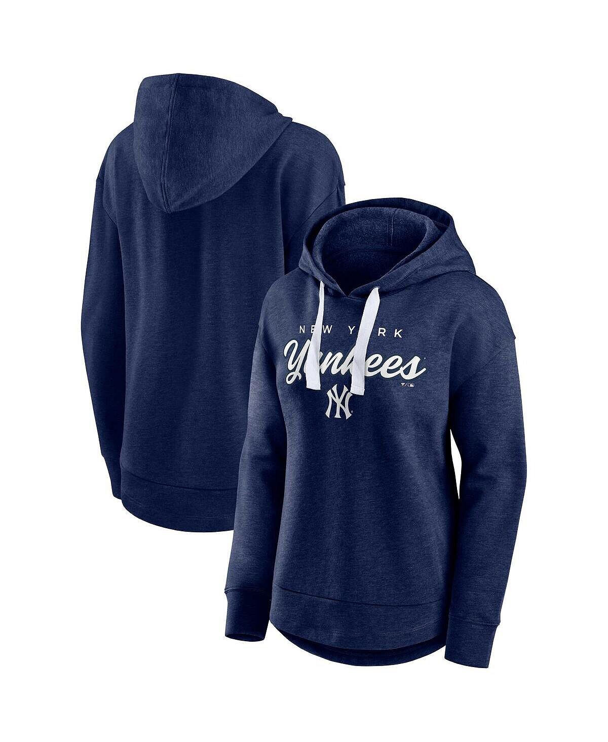 

Женский темно-синий пуловер с капюшоном с фирменным рисунком New York Yankees Fanatics