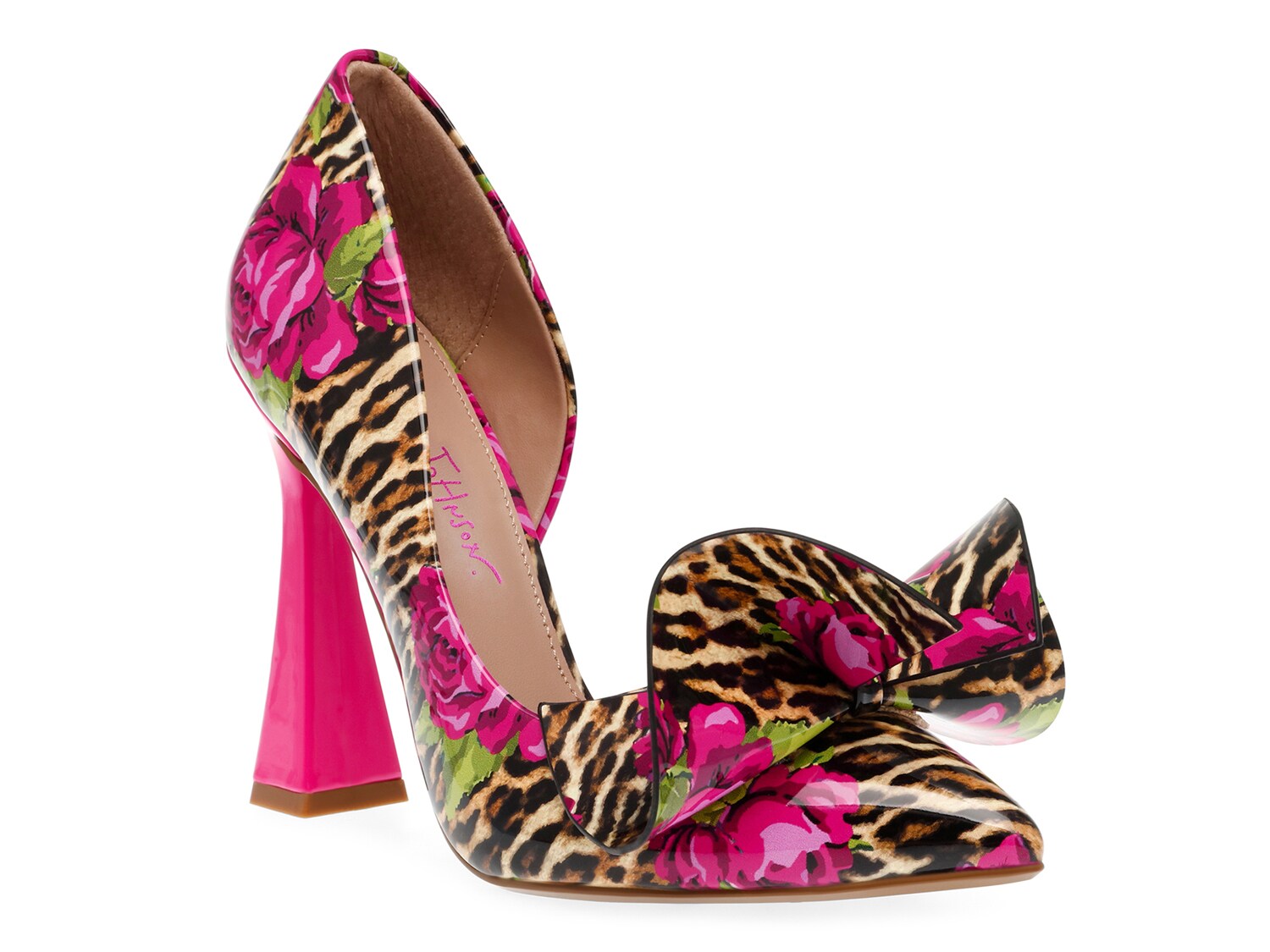 Туфли Betsey Johnson Nobble лодочки с леопардовым и цветочным принтом, разноцветный