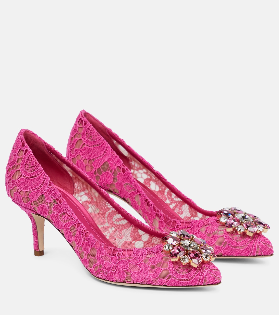 Декорированные кружевные туфли Bellucci 60 Dolce&Gabbana, розовый