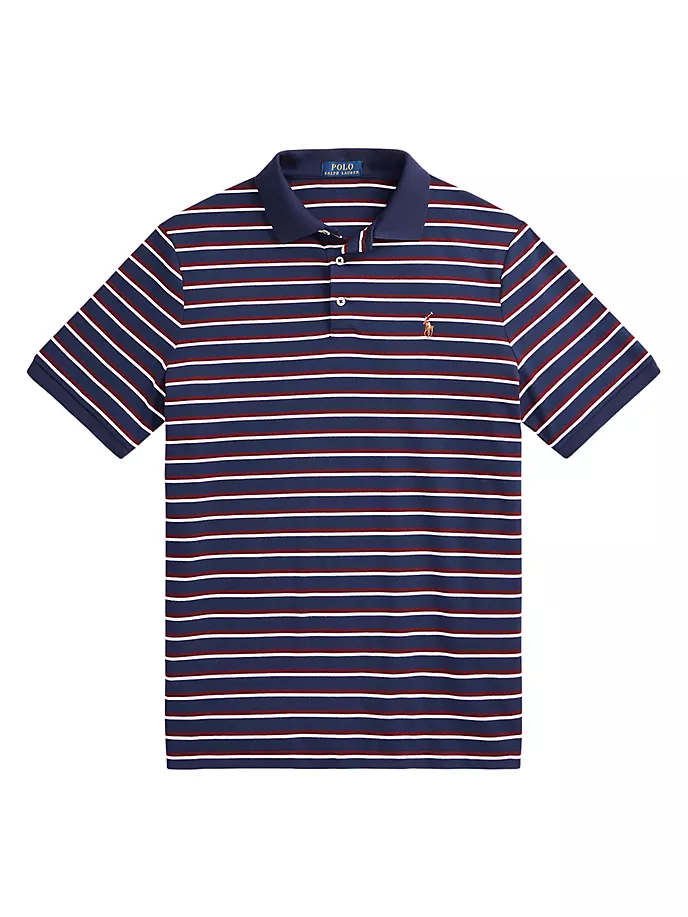 

Рубашка поло в полоску интерлок Polo Ralph Lauren, синий